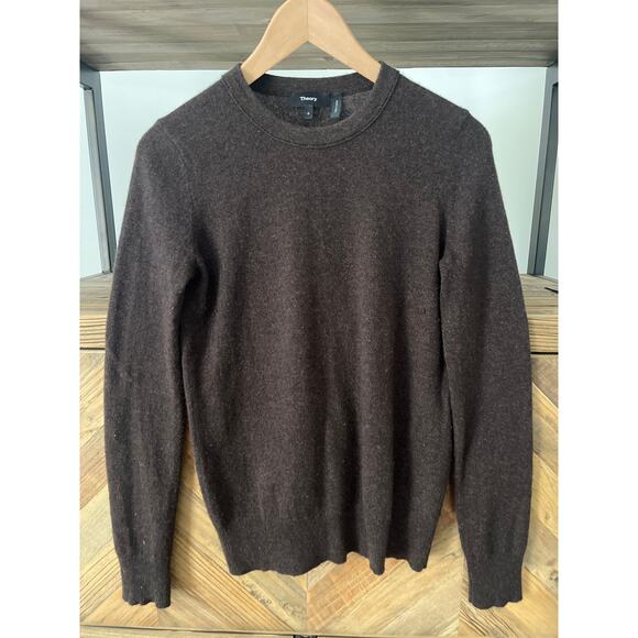 Theory Cashmere Crewneck Sweater in Chocolate Brown Sz Small - Picture 1 of 4